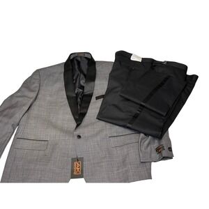 Apollo King Mens Grey Super 150s Wool Tuxedo Suit Set 54R 48W MAC-3 NWT